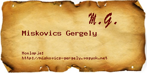 Miskovics Gergely névjegykártya